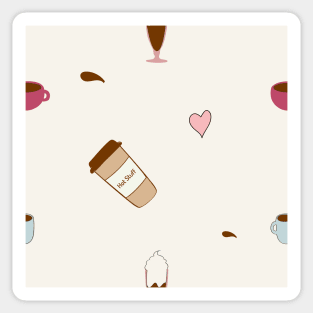 Cute Coffee Cup Pattern Sticker